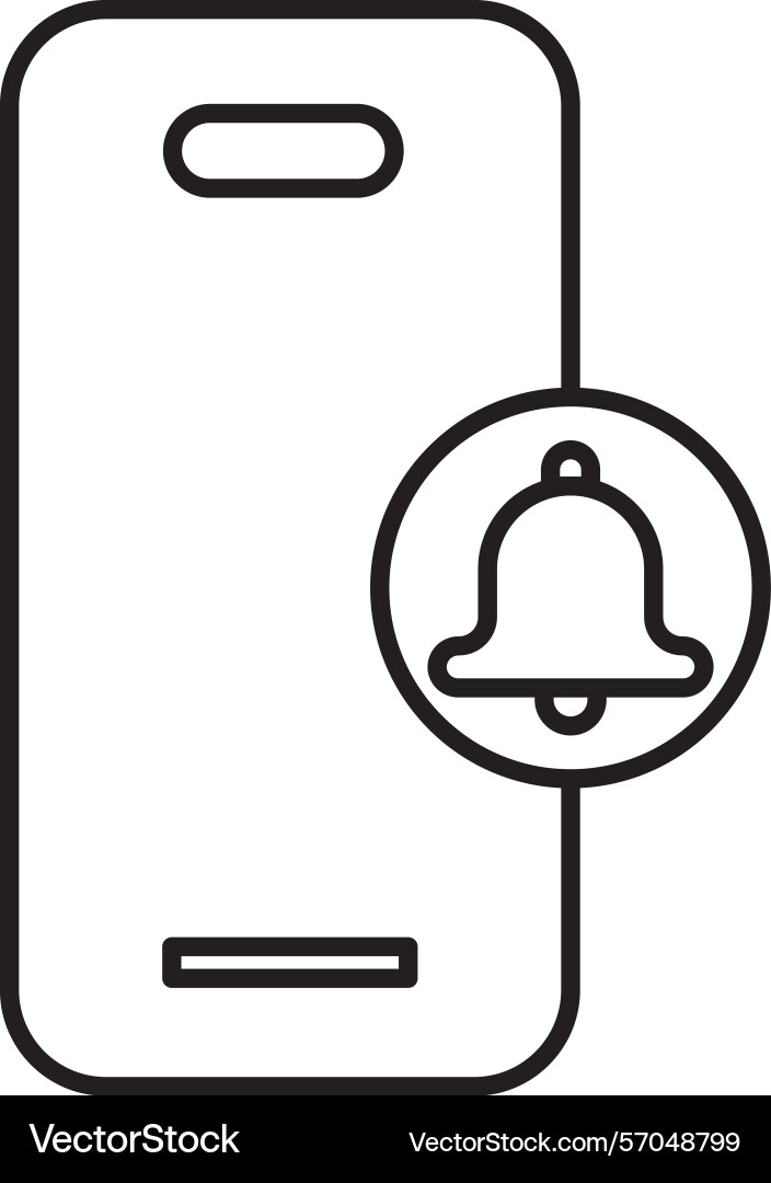 Smartphone notifications line icon design vector image