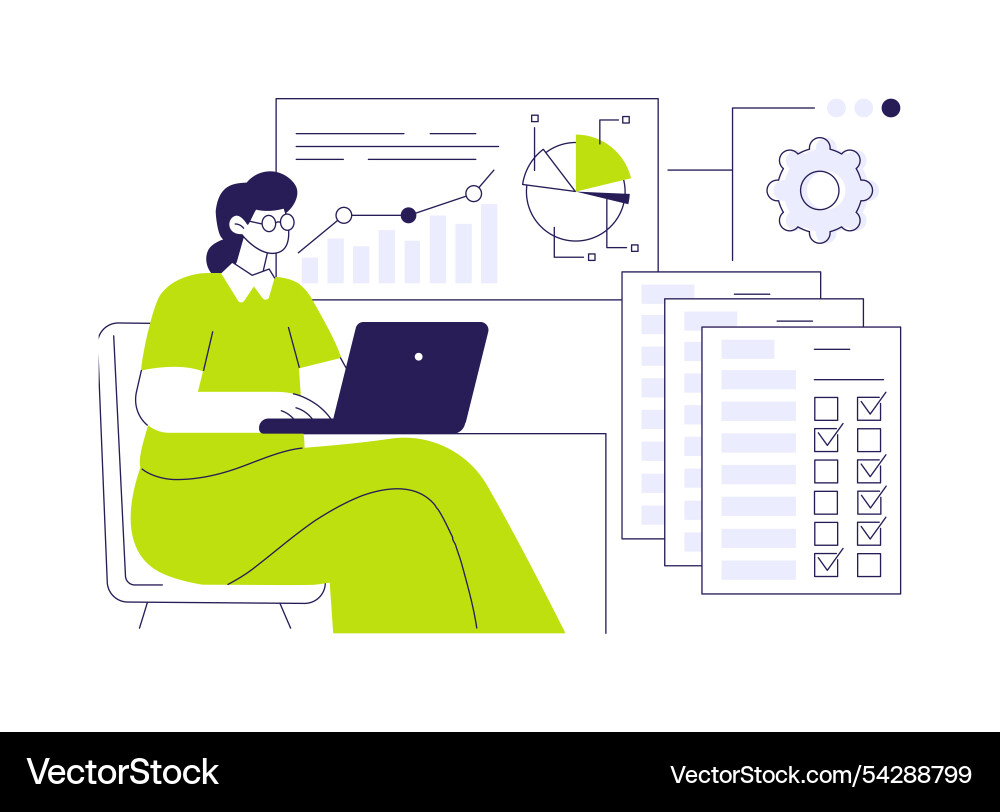 Survey data processing abstract concept Survey data processing abstract concept vector image