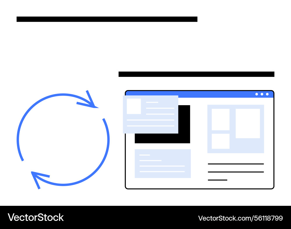 Website update process concept with circular Website update process concept with circular vector image