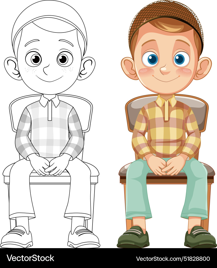 A boy in traditional attire Royalty Free Vector Image