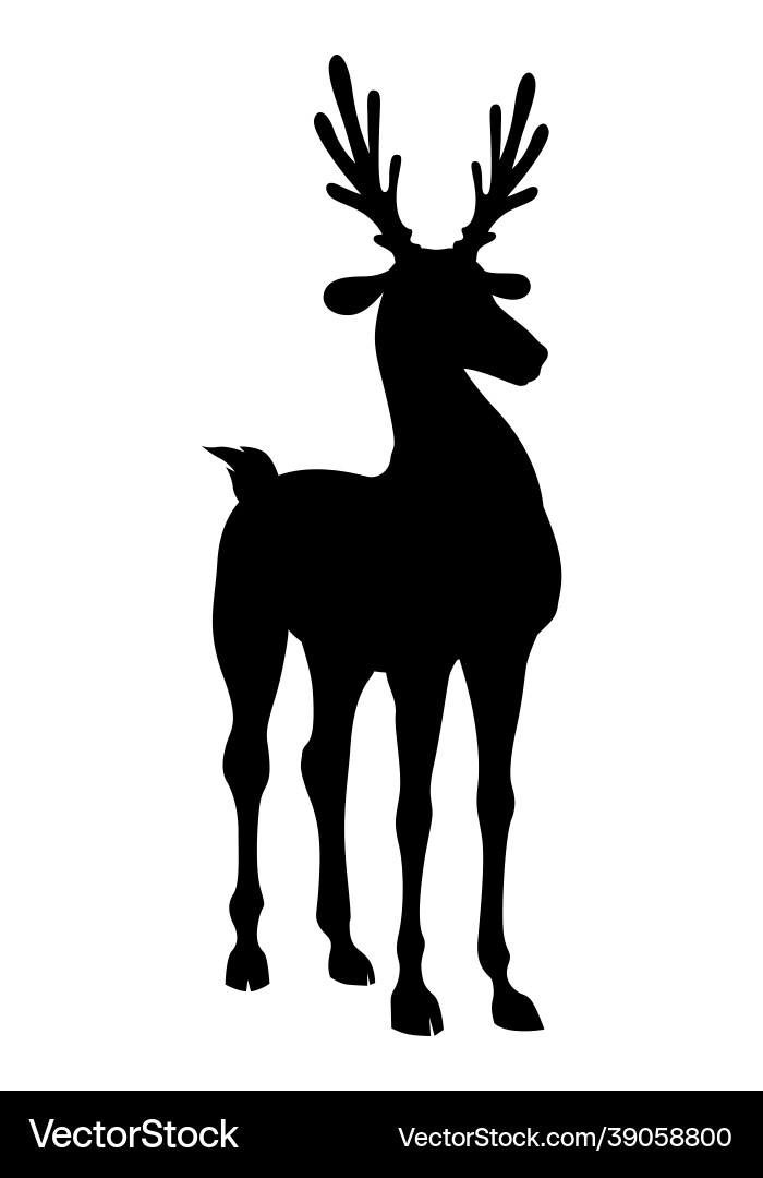 Christmas deer silhouette Vector Image