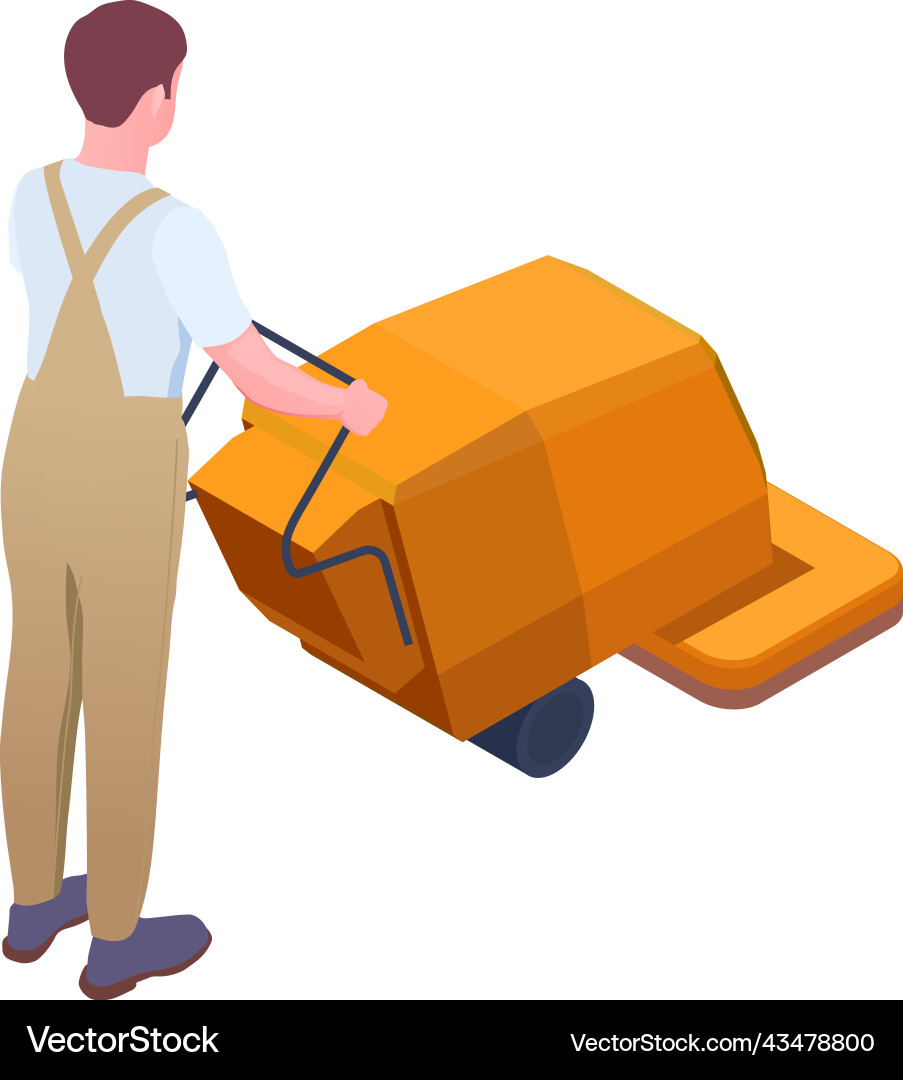 Cleanup machine operator composition vector image