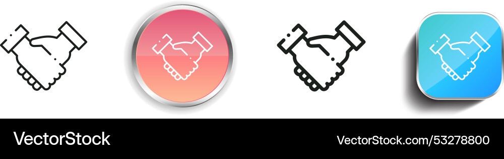 Deal icon thin linear regular and button style vector image