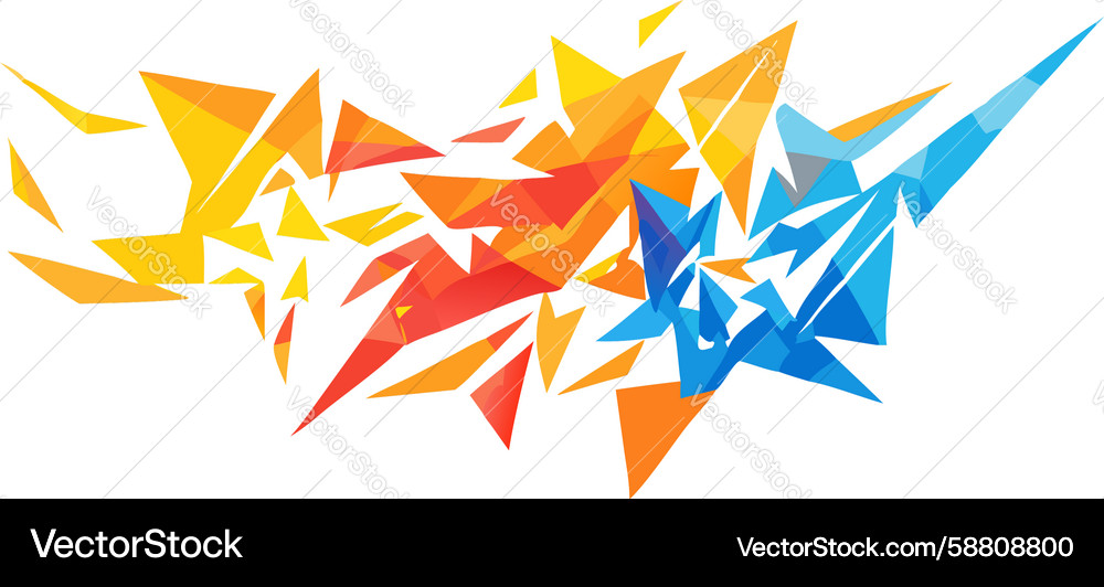 Dynamic abstract shards exploding geometric forms Vector Image