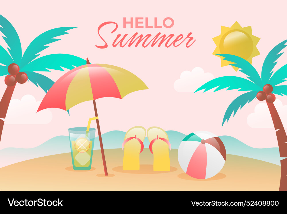 Gradient summer background vector image
