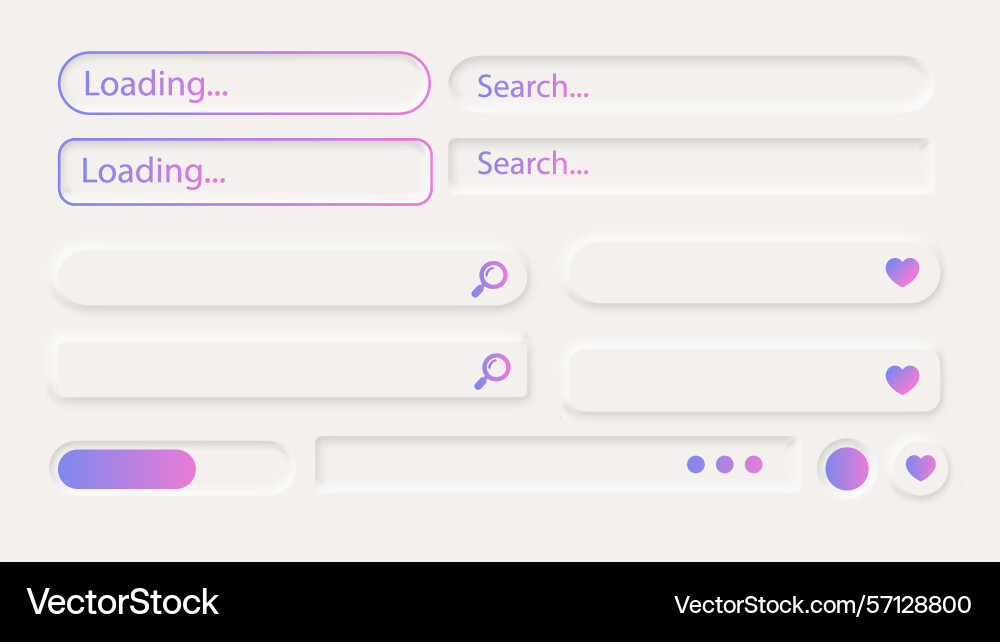 Neumorphism button icon gradient label frame white vector image