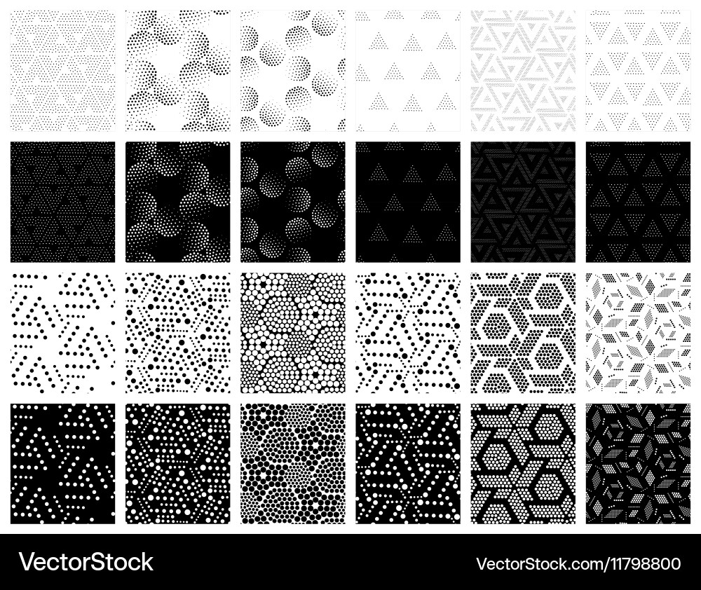 Pointillist Circle Pattern Set vector image