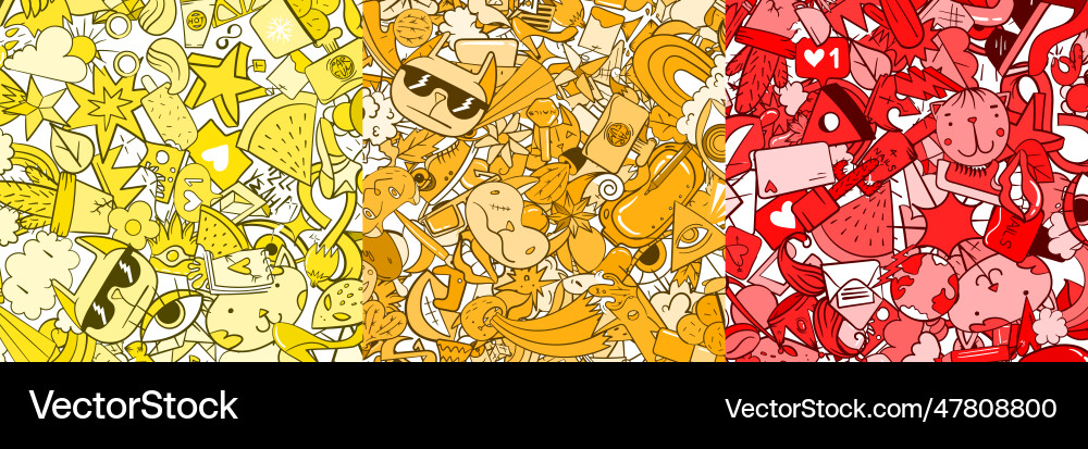 Set of three random elements background including Vector Image
