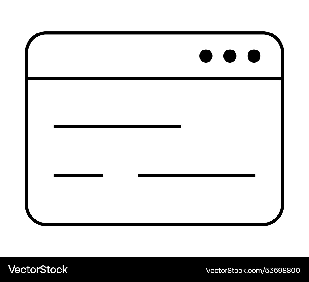 Simple web browser window with minimal design Simple web browser window with minimal design vector image