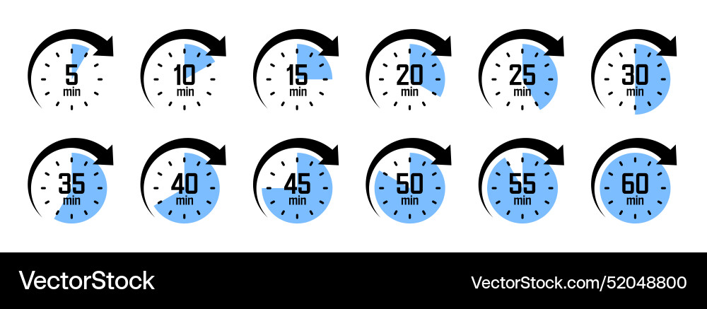 Stopwatch icons with pointer arrow colorful Stopwatch icons with pointer arrow colorful vector image