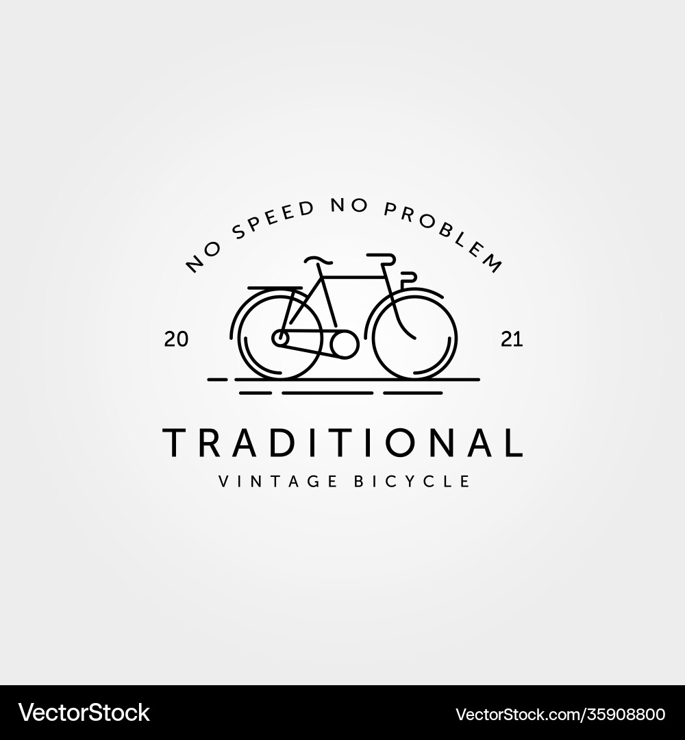 Vintage Bicycle Line Art Logo vector image