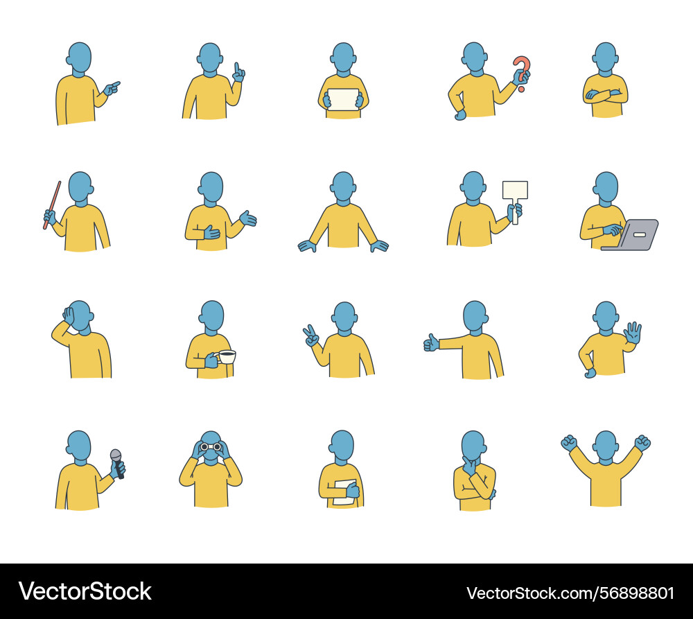 Abstract guide character set with human features Abstract guide character set with human features vector image