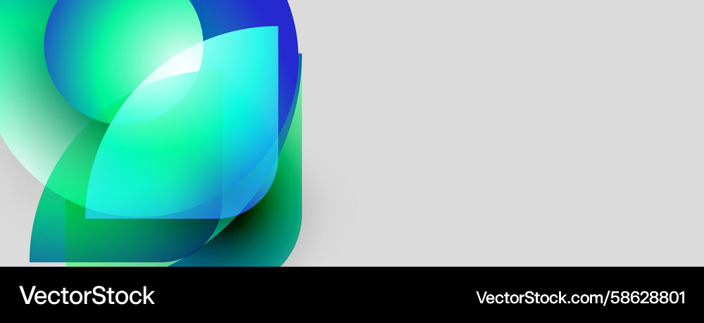 Abstract shapes overlap creating vibrant teal Vector Image