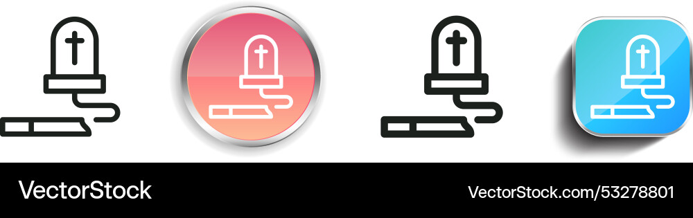 Death icon thin linear regular and button style Vector Image