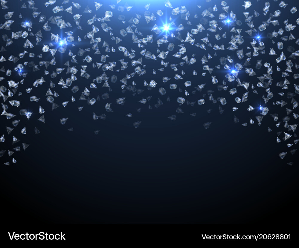 Falling down gems shiny diamonds expensive vector image