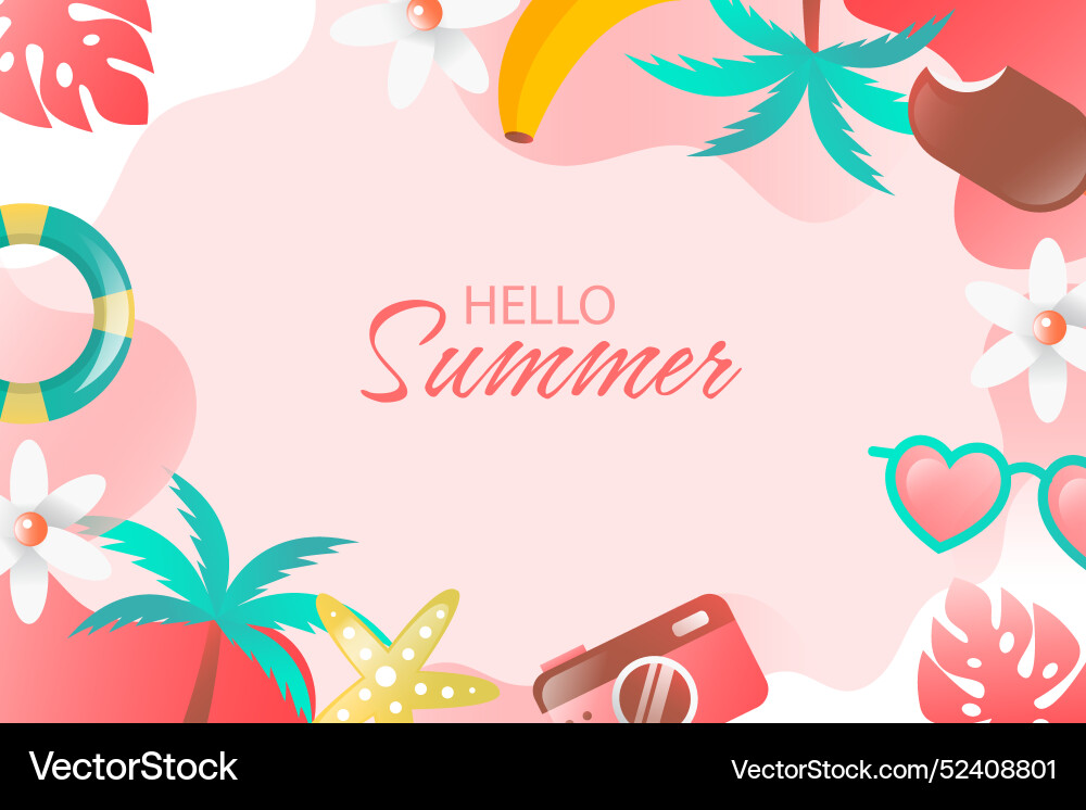 Gradient summer background vector image