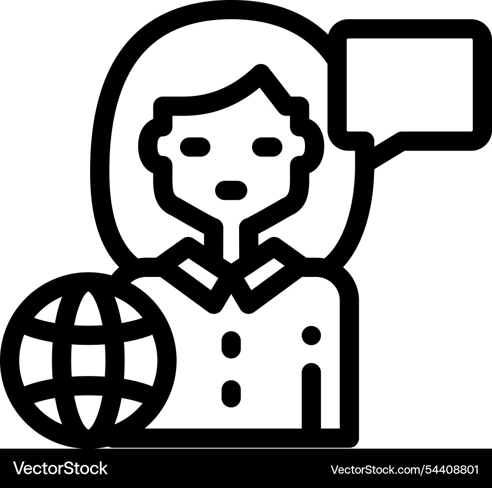 Journalist icon thin linear style design isolated Journalist icon thin linear style design isolated vector image