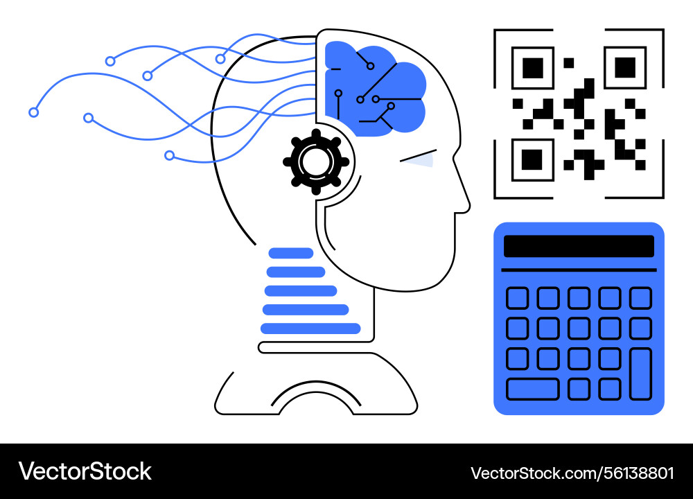 Künstliche Intelligenz die Daten integriert Künstliche Intelligenz die Daten integriert Vektorbild