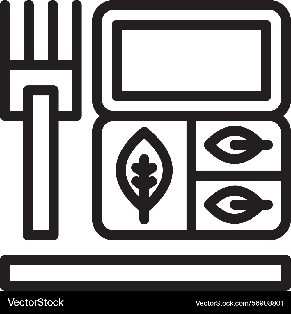 Lunchbox linear style icon design vector image