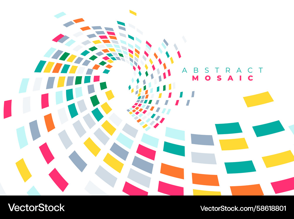 Modern and colorful mosaic shape swirl pattern Vector Image