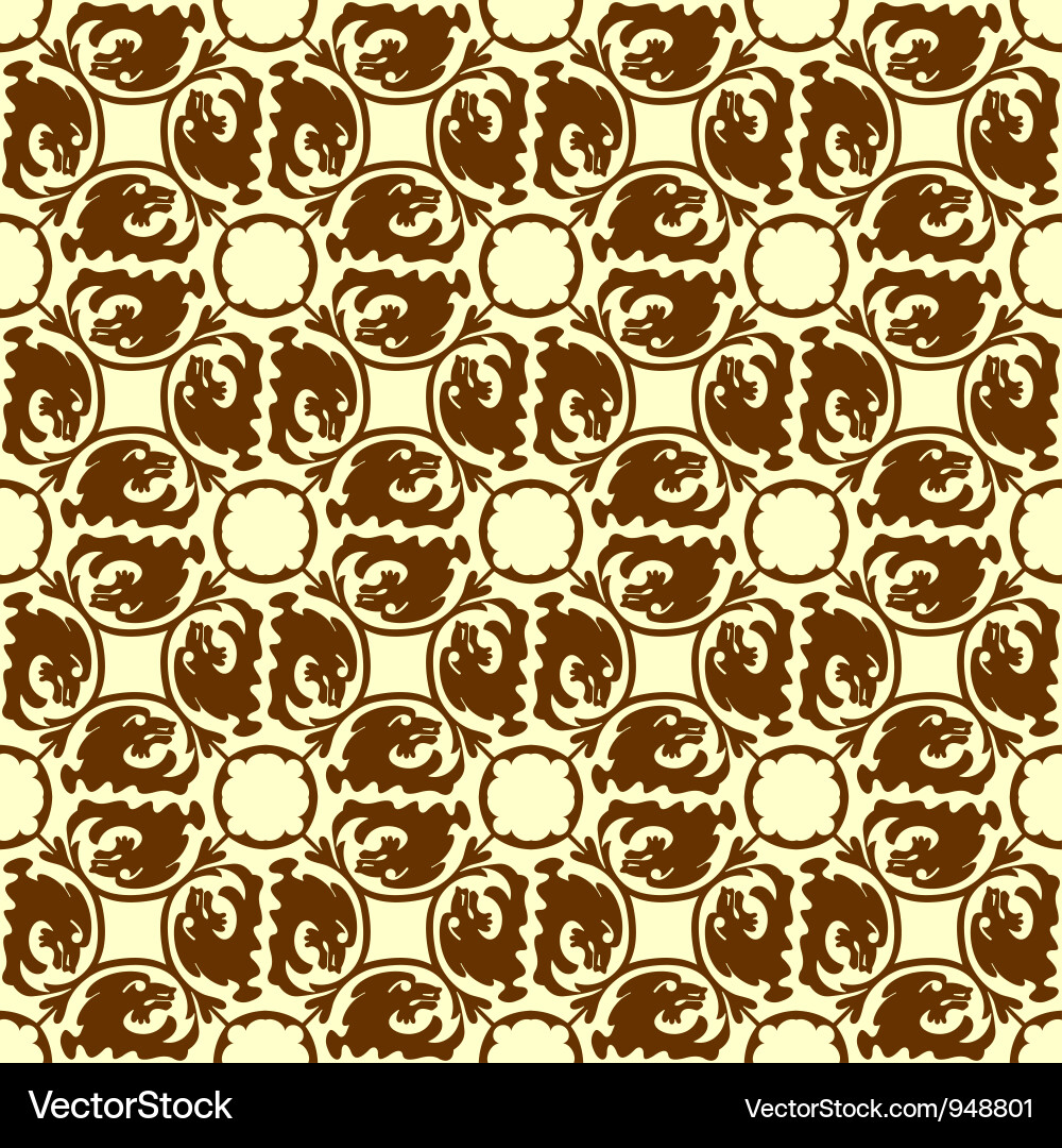 Ornate Scroll Pattern Wallpaper Vector Image
