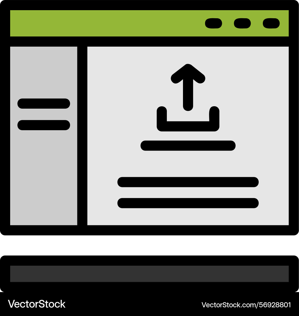 Upload line filled style icon design Vector Image
