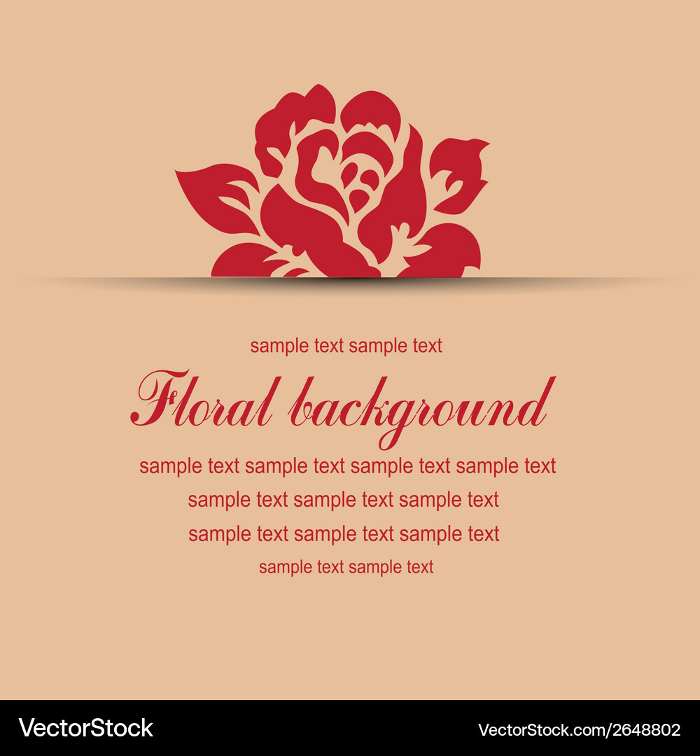 A red flower with some text under Vector Image