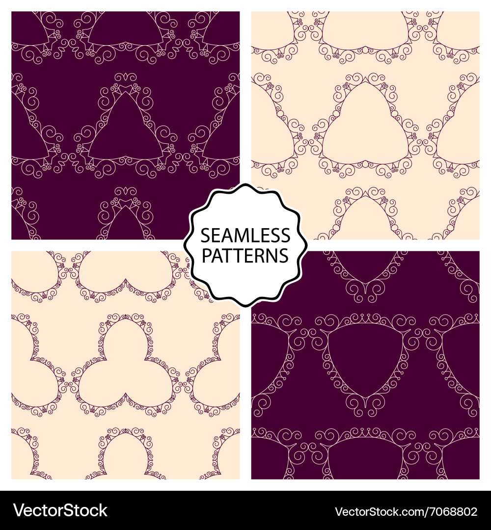 A set seamless patterns vector image