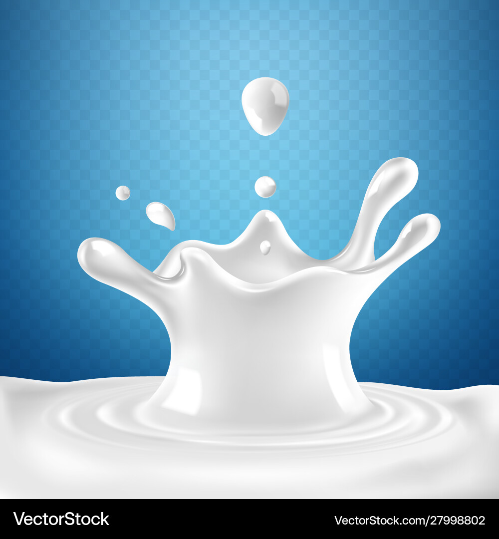 Abstract realistic milk drop with splashes Abstract realistic milk drop with splashes Vector Image