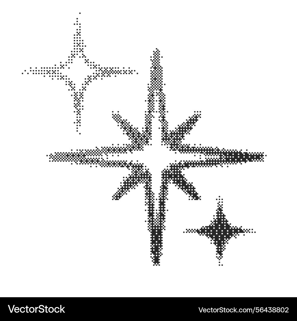 Bitmap pattern abstract star shapes halftone Bitmap pattern abstract star shapes halftone vector image