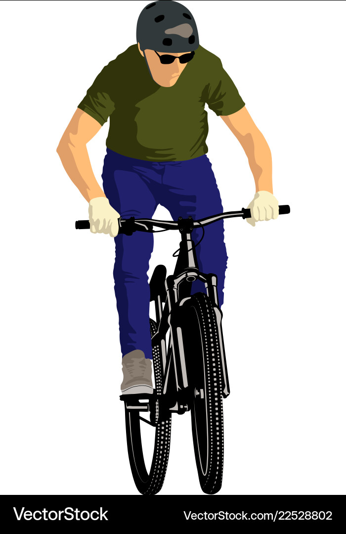 Dynamic Cyclist in Action Vector Image