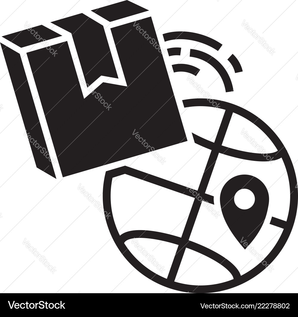 Global delivery box icon simple style Global delivery box icon simple style vector image