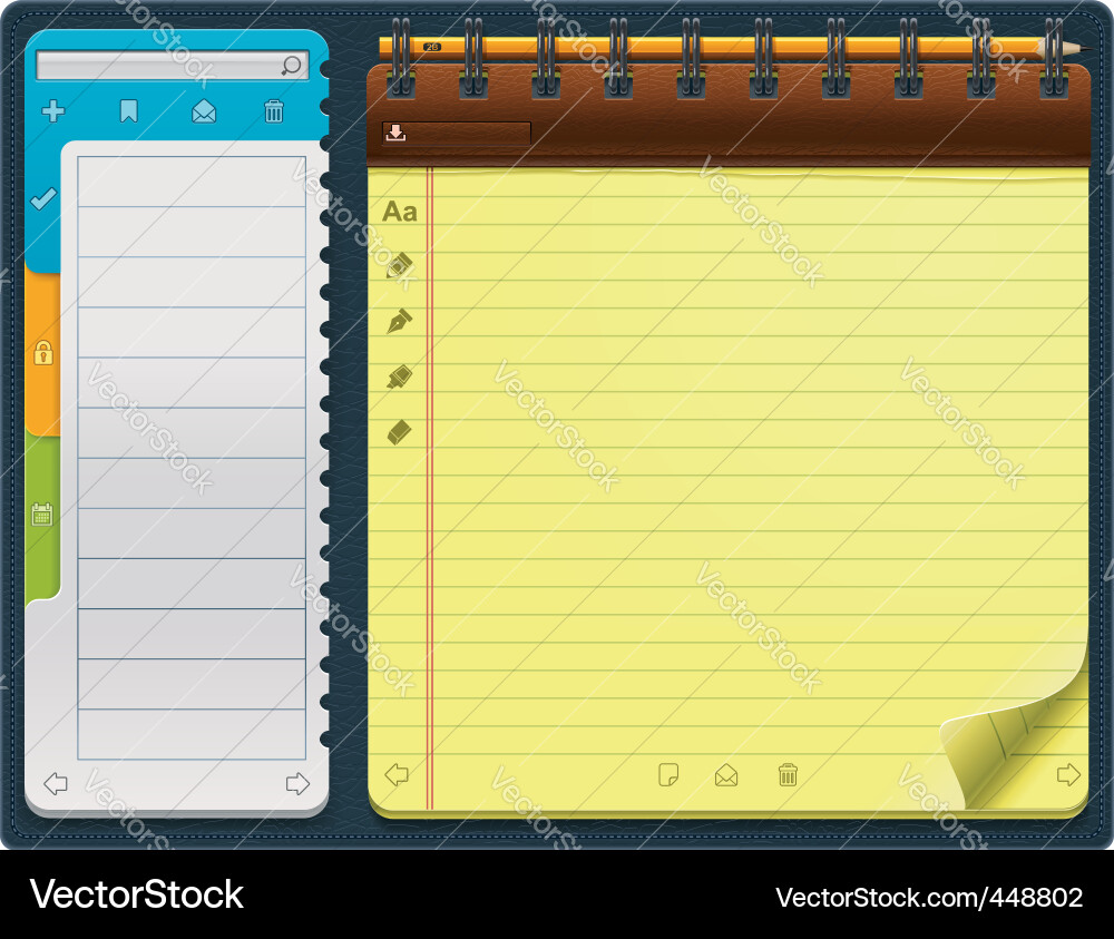 Horizontal Notepad Template Vector Image