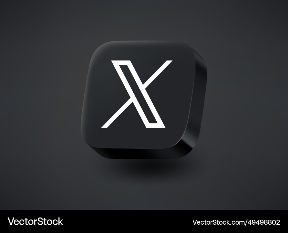 New x logotype of twitter app 3d editorial New x logotype of twitter app 3d editorial vector image