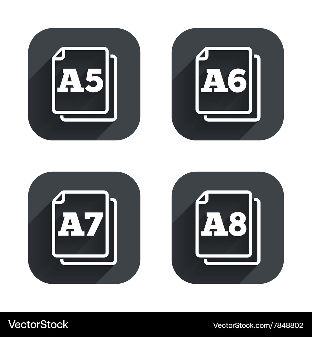 Paper size standard icons document symbol Vector Image