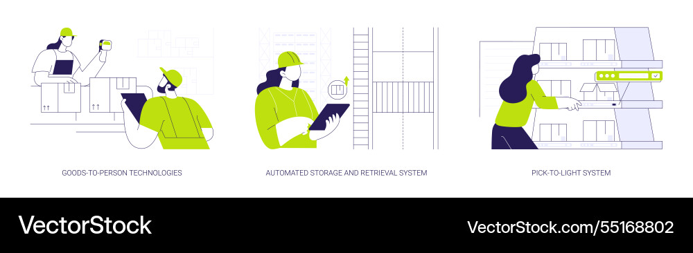 Smart warehouse abstract concept Royalty Free Vector Image