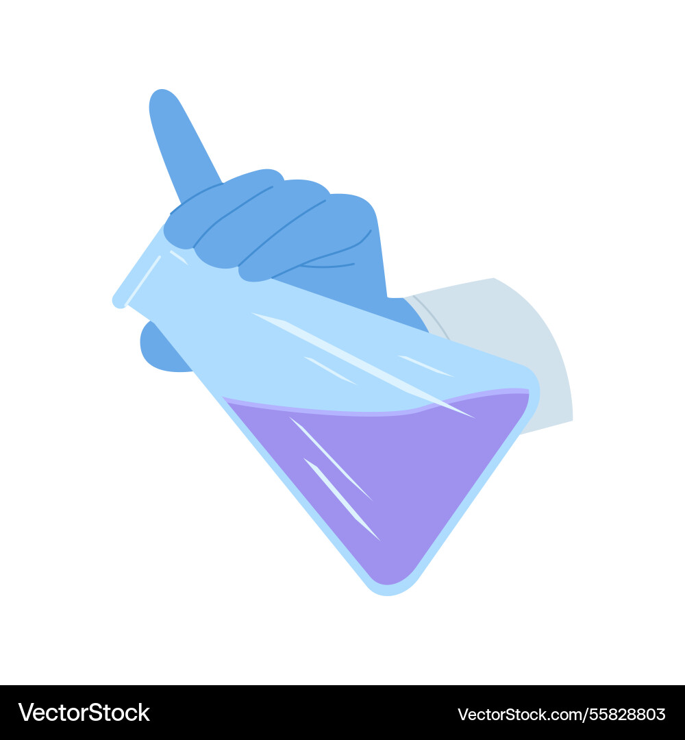 A lab flask with vibrant purple solution A lab flask with vibrant purple solution vector image