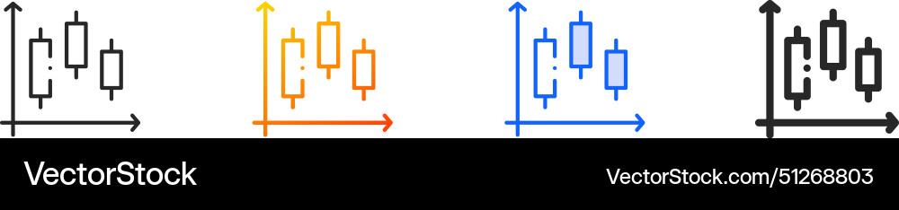 Box plot iconthin linear gradient blue stroke Box plot iconthin linear gradient blue stroke vector image