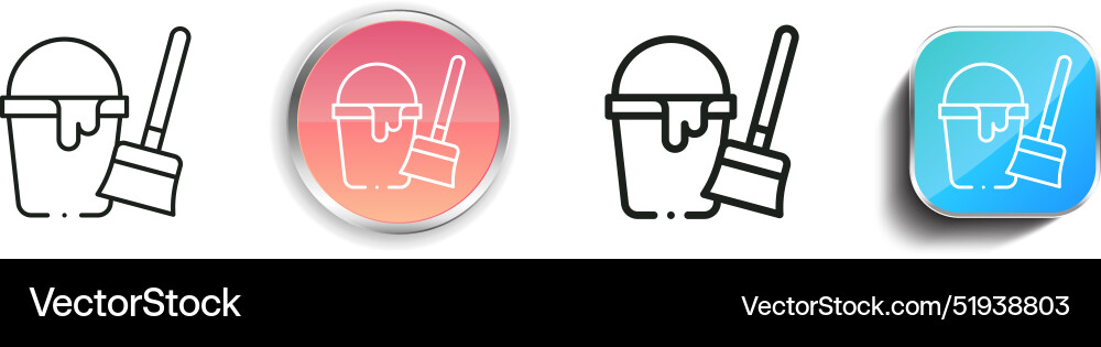 Bucket icon thin linear regular and button style vector image