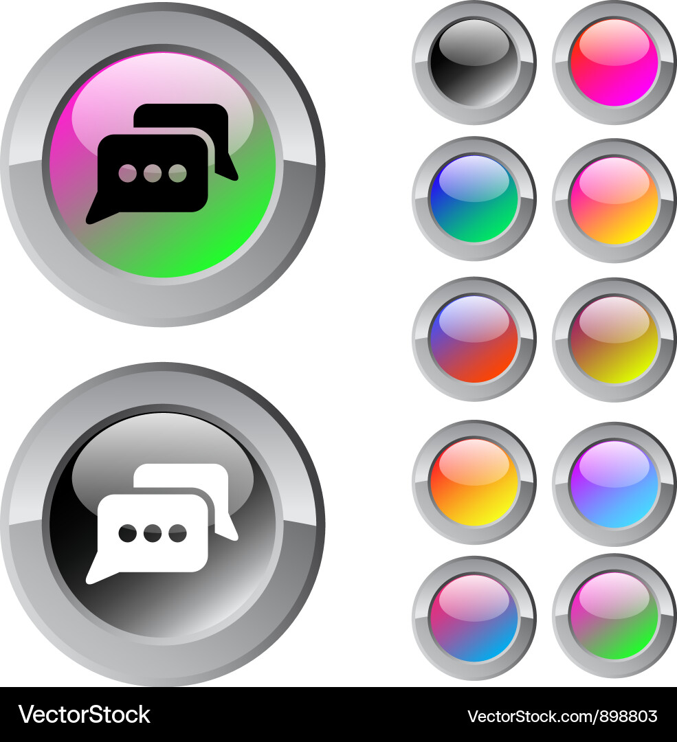 Chat multicolor round button vector image