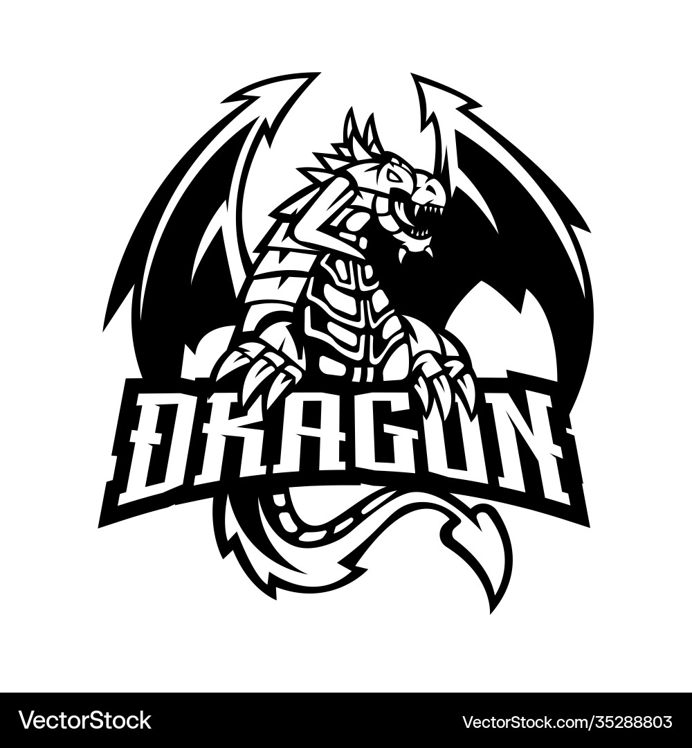 Dragon Mascot Logo - Sport & Fantasy vektorbild