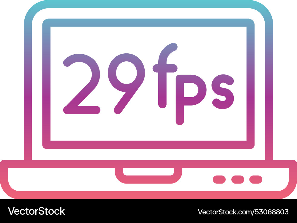 Frames per second line gradient design Vector Image