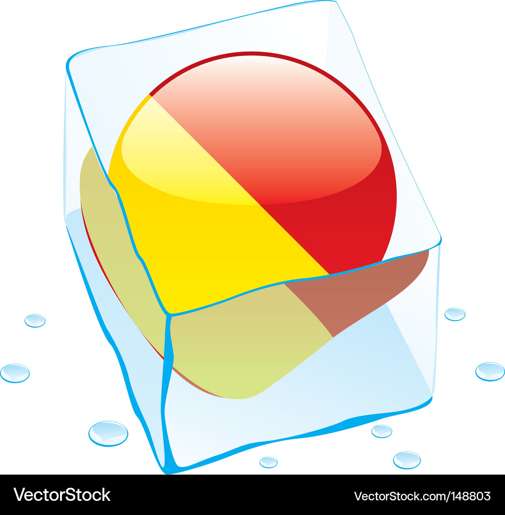 Frozen button flag of sicily Vector Image