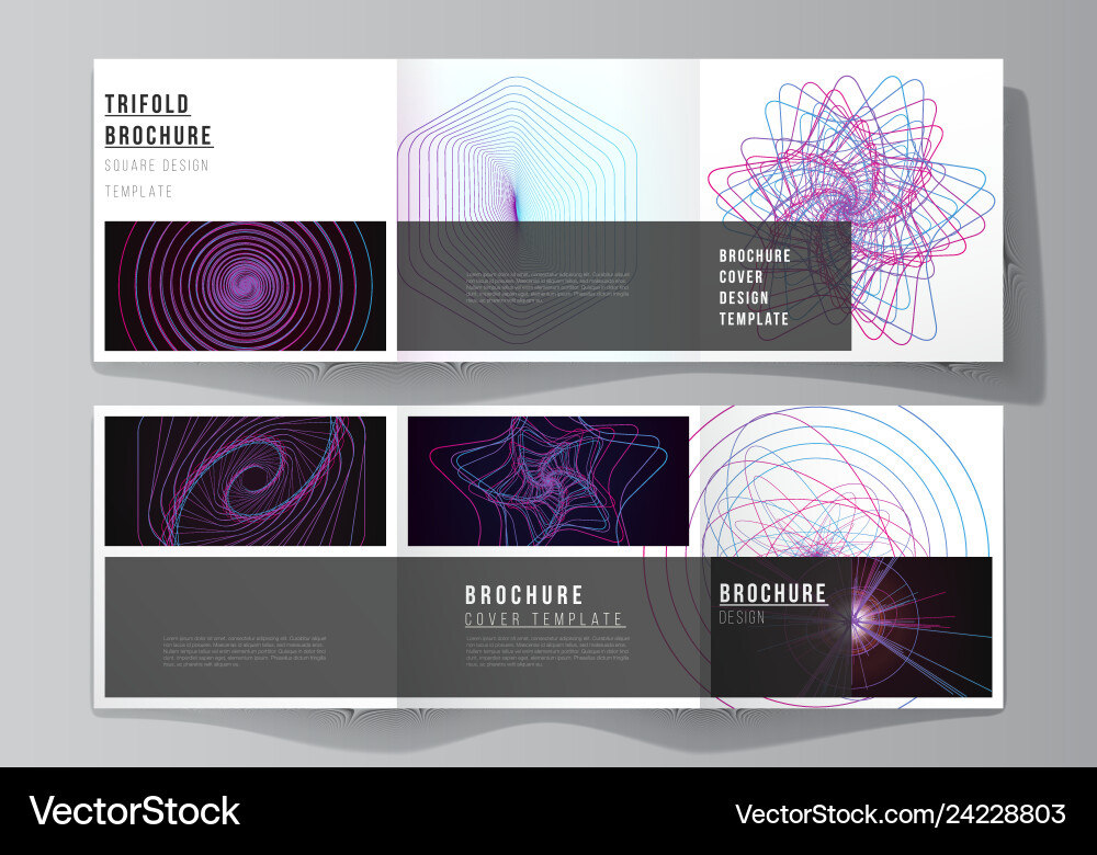 Layout of two square format covers design Vector Image