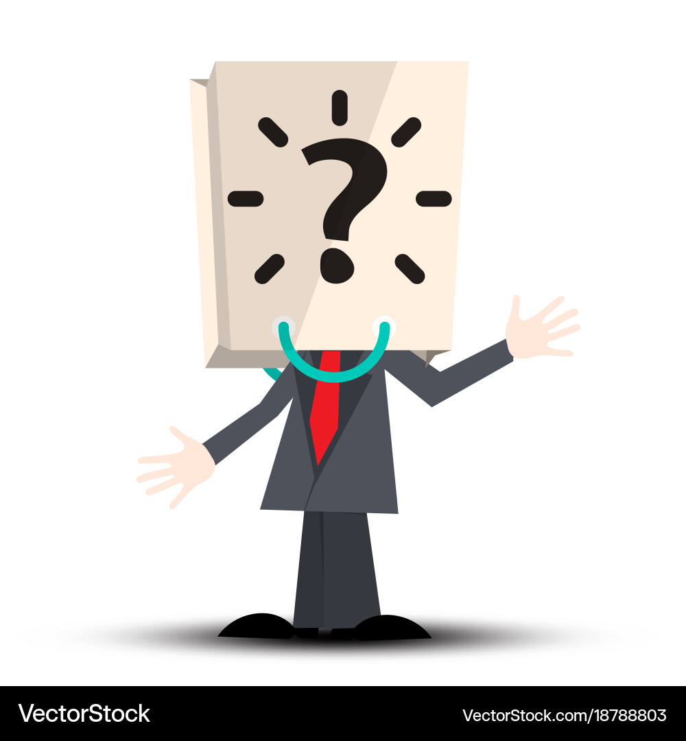 Man with Question Mark Head vector image