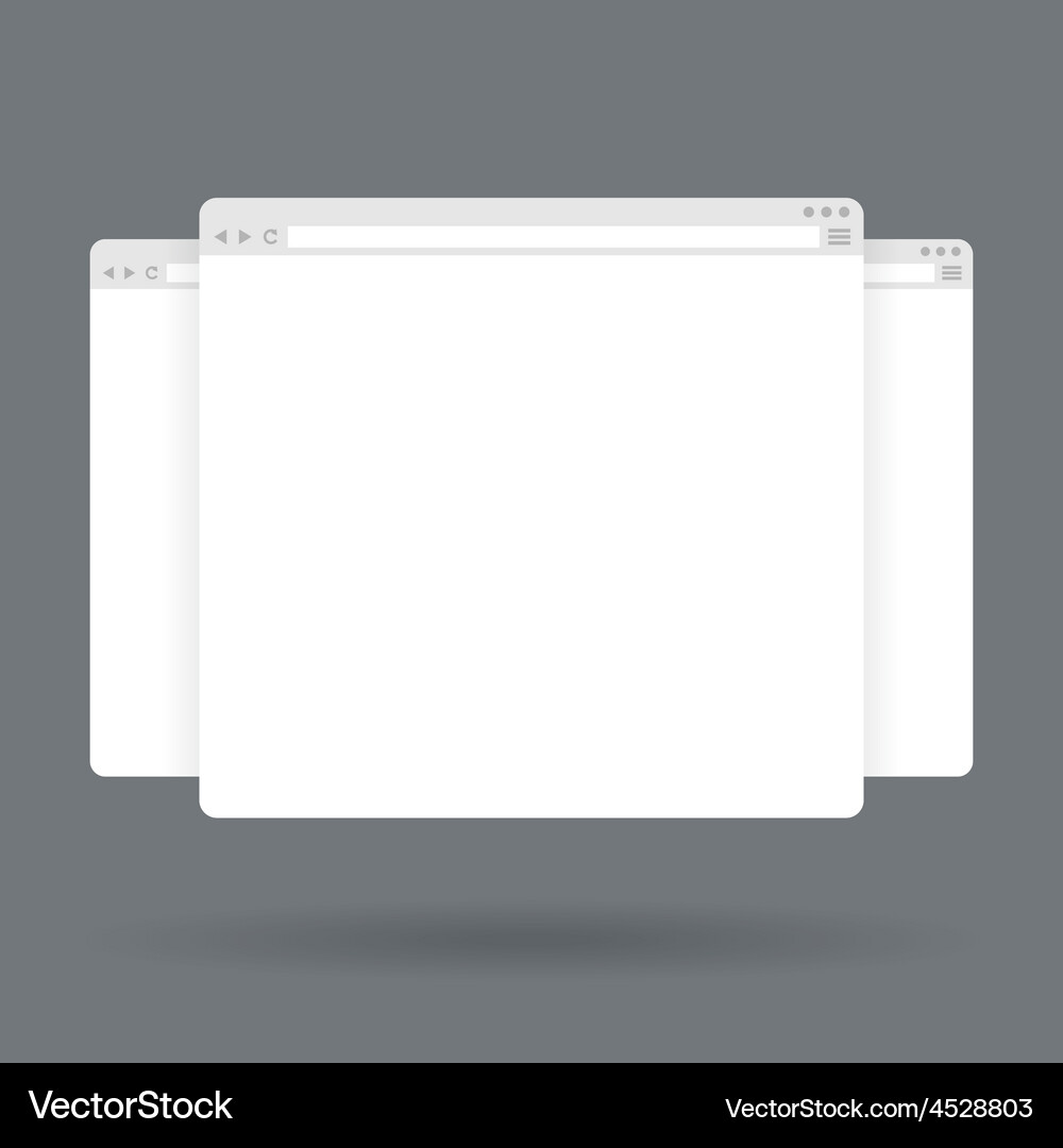 Multiple Blank Browser Windows Vector Image