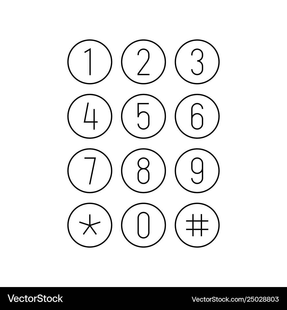 Phone or calculator keypad smartphone interface Phone or calculator keypad smartphone interface vector image