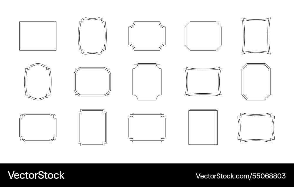 Retro Rectangle Frames vector image