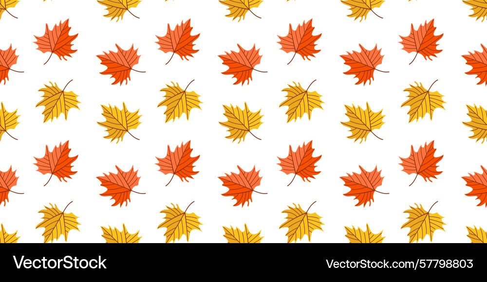 Seamless autumn maple leaf pattern in red Vector Image