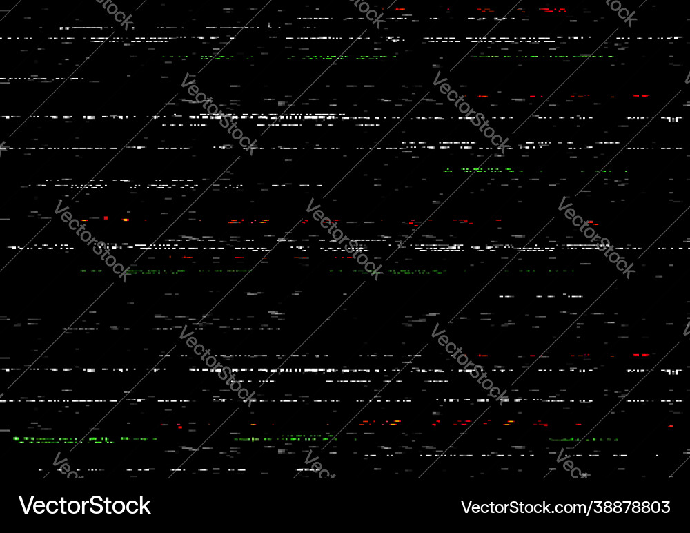 VHS Glitch Effect - Static Noise Vector Image